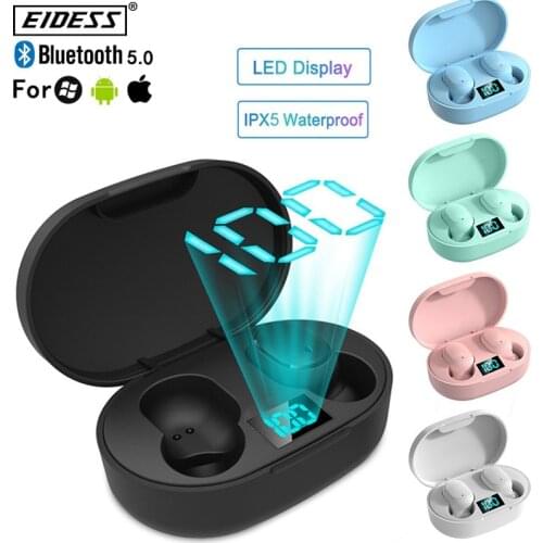 TWS e6s wireless bluetooth headset led display digital headset waterproof sports suitable for all Xiaomi Redmi iphone Huawei