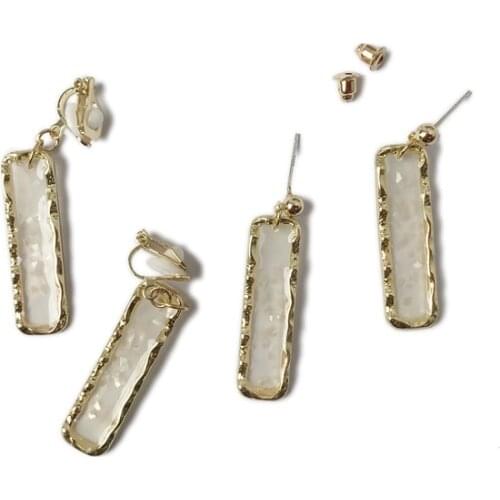 Vintage Elegant Metal Crystal Geometric Long Rectangle Clip On Earrings Non Pierced for Women Girl Party Jewelry Gift Brincos