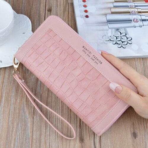 New ladies wallet long zipper crocodile stitching clutch bag large capacity mother soft leather wallet mobile phone bag