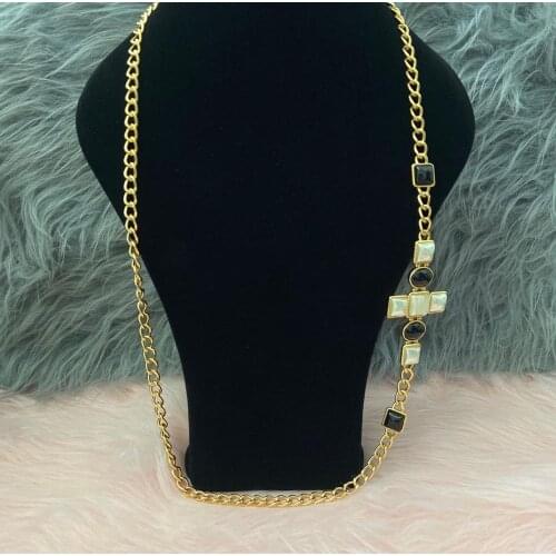 2021 Brand Women Vintage Thick Gold Color Long Chain Necklace Belt Party Fine Fashion Jewelry
