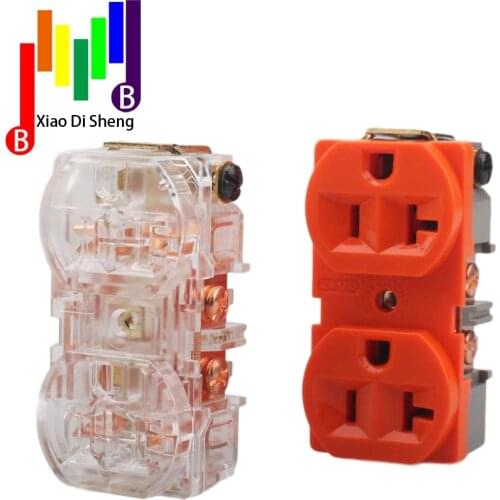 High quality 1pieces HiFi copper Plated US 15A AC Duplex Receptacles Wall Outlet Power Distributor Wall Socket hi end