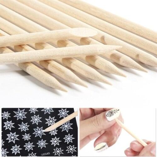 100/50pcs 11cm Wooden Cuticle Pusher Nail Art Cuticle Remover Orange Wood Sticks For Cuticle Removal Manicure Nail Art Tools