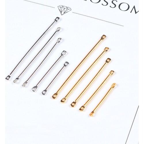 100pcs Two-hole round connecting rod DIY handmade Minimalist earrings /Chain ornament/Hair accessories jewelry accessories