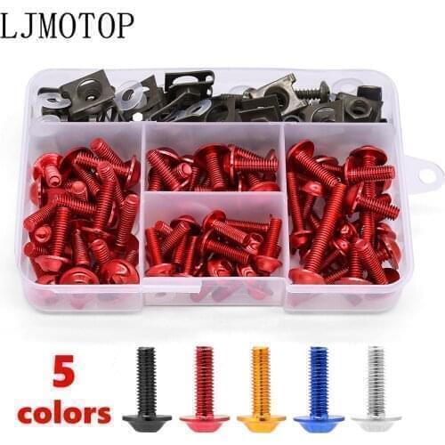 175pcs Universal Motorcycle Fairing Bolts Screws Nuts Kit Fastener Clips For Yamaha YBR 125 YZF R15 XT660 TMAX 500 530 XP500