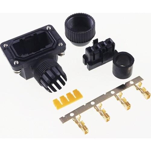 2 Pcs Encoder Cable I/O Kit Micro Motor Servo Connector 4 Pin Female Rectangular Receptacle Waterproof IP67 Cross Part JN4F