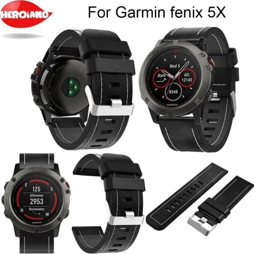 2018 Watch band New good Leather wrist Watch Band Strap Bracelet Belt 26MM For Garmin Fenix 3/ Fenix 5X Smart Watch wristband