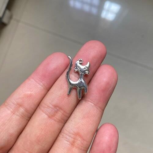 30pcs/lot Frightened Cat DIY Necklace Earring Key Chain Pendant Couples Accessories Findings Charms Jewelry Making Supplies