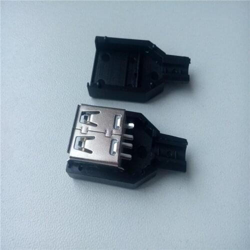 50pcs A female three-piece cartridge type USB wire USB socket female A female A type wire type with a plastic housing