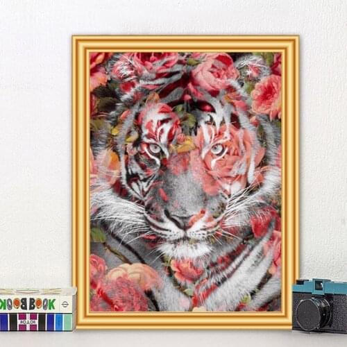 DIY 5D Diamond Painting Tiger Cross Stitch Kit Full Drill Square Round Embroidery Animal Mosaic Art Picture Crystal Decor Sale