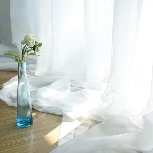 White Tulle Window Screen Cloth Fabric Drapes Hanging Curtains Backdrop Wedding DIY Decoration Living Room Bedroom Balcony Gauze