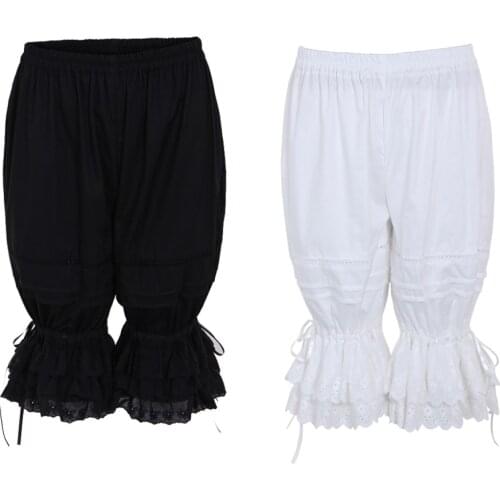 Cosplaydiy Japanese Lolita Women Short Pants Girls Safety Shorts Pumpkin Bloomers Shorts Lolita Lace Under Pants L320