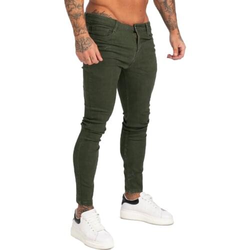 GINGTTO Brand Jeans Men Homme Slim Fit Super Skinny Jeans for Men Hip Hop Ankle Tight Cut Closely To Body Big Size Stretch zm171