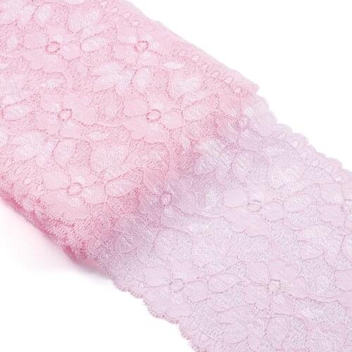 10yards 6.2” Stretchy Lace Fabric Ribbon Embroidery Flora Pattern Elastic Trim for Sewing Garment Craft Wedding Gift Wrapping