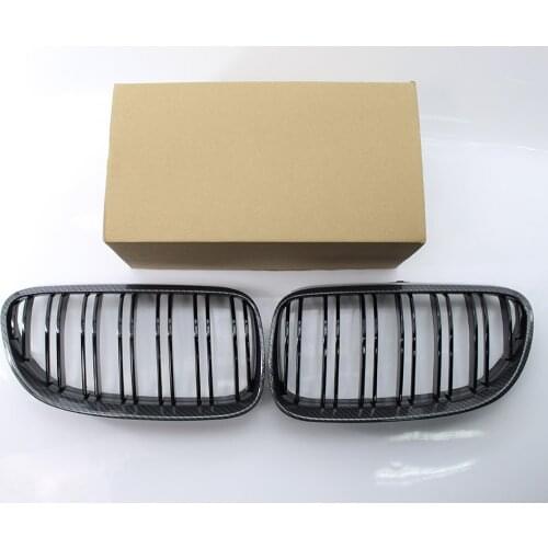 Carbon Fiber Grille & Gloss Black Double Line Grill for BMW E92 E93 Coupe LCI 2010-2014