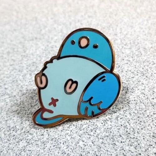 Kawaii Cartoon Lovebird Butt Parrot Enamel Brooch Pin Backpack Hat Bag Collar Lapel Pins Badges Fashion Jewelry Accessories