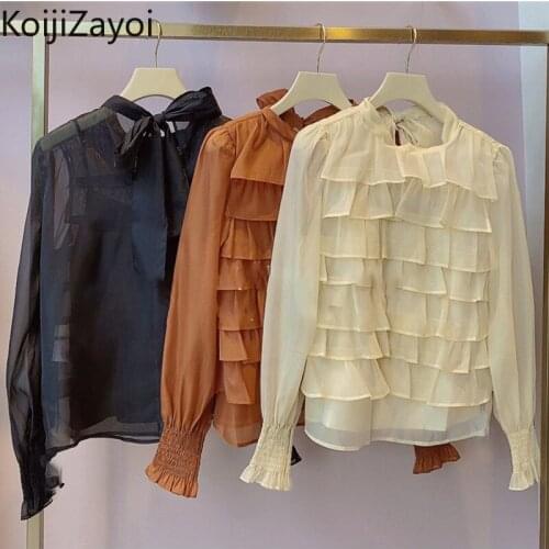 Женские рубашки с рюшами KOIJIZAYOI China At AliExpress