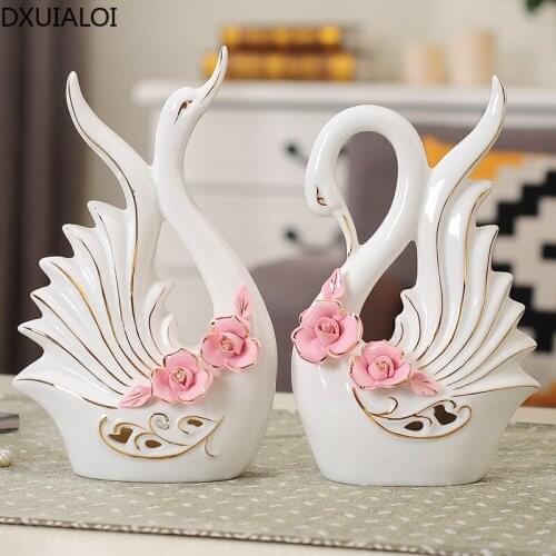 European Creative Animal Sculpture Decoration Ceramic Crafts Wedding Gift Home Living Room Entrance Study Room Decoration