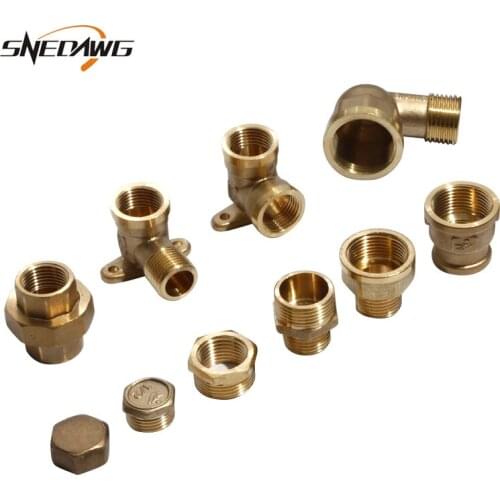 Copper Water Pipe Fitting Different Types Straight Elbow Pipe Joint 20mm 25mm 1/2'' 3/4'' Water Oil Gas Pipe Fitting Plug