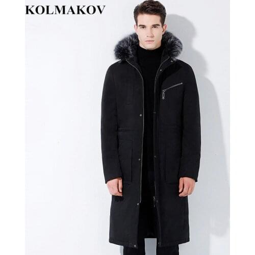 KOLMAKOV 2020 Mens New White 90% Duck Down hooded Jackets Mens Winter Thick Long Down Coats for Hiking Top Quality Parkas Men