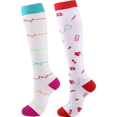 58 Styles Running Men Women New Compression Socks Fit For Medical Nurses Varicose Veins Outdoor Sport Compression Knee Stockings