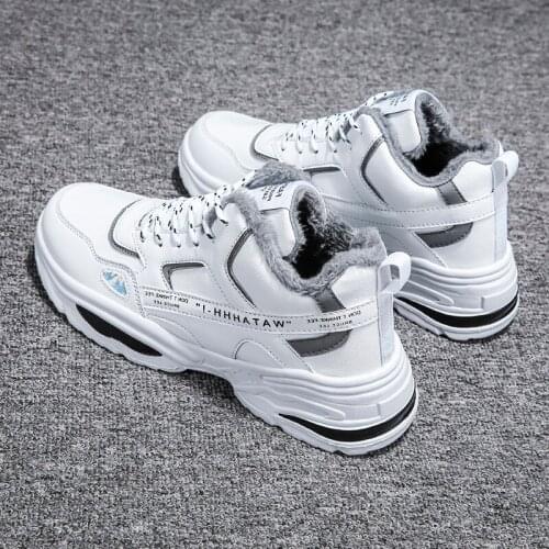 Mens Casual Shoes Winter Snow Boots Men Fashion Sneakers Men Shoes Popular Fitness Shoes Plus velvet Walking Shoes Breathable