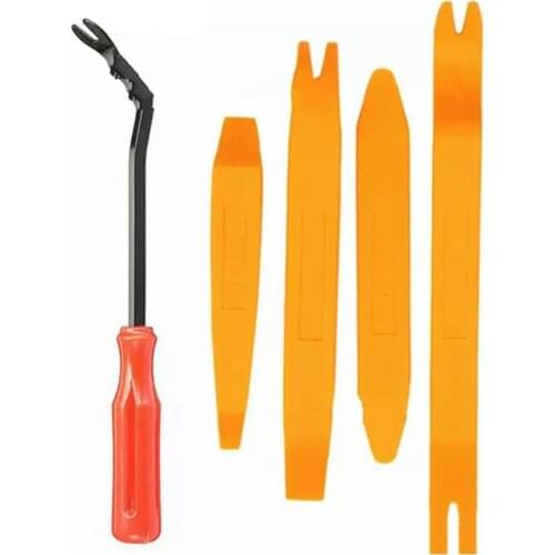 5 Pcs Auto Trim Removal Tool Kit Car Panel Door Window Tools Kit Auto Clip Fastener Remover Pry Tool Set