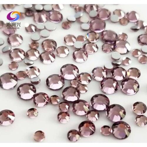 300pcs Mix SS4-SS16 Size light purple Non HotFix flatback glass crystal 3D Nail Art Rhinestone diy Decorations Free shipping