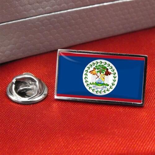 Low price Belize Flag Lapel Pin Badge / metal Tie Pin hot sales custom country flag lapel pin cheap custom metal pin