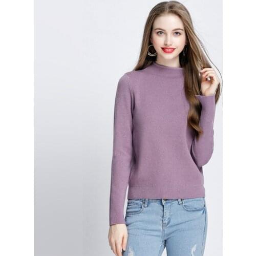 New womens sweater turtleneck long-sleeved knit sweater pure color thick small split fork high quality spot wholesale sweater