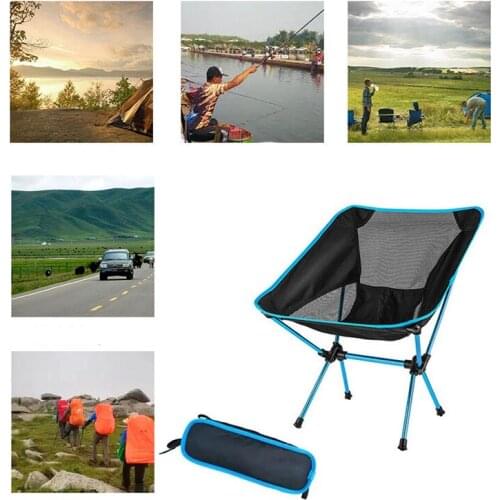 New Detachable Portable Folding Moon Chair Outdoor Camping Chairs Beach Fishing Chair Ultralight Travel Hiking Picnic Seat Tools