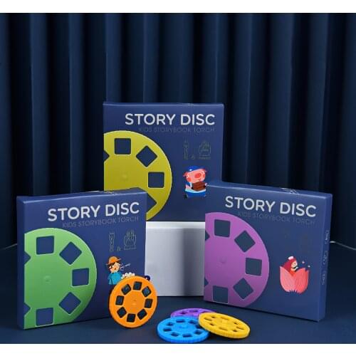 Kids Learning Educational Toys Children Story Projector Kaleidoscope Night Light Up Baby Toys Lamp Luminous Film Disc Projector
