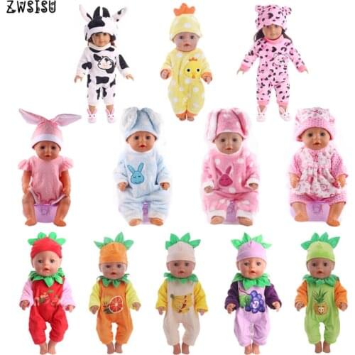 Doll Clothes 15 Style Choose 1=Christmas Gift Doll Clothes Cute Pajamas Wear Fit 18 Inch American Doll & 43 Cm Born Doll Toy