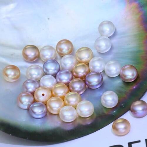 Wholesale Hot 3-12mm Size Real Natural Freshwater Loose Pearls Bread Round Shape Half Drilled, 30pcs/lot
