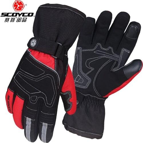 2019 New Waterproof Warm Touch screen SCOYCO Motorcycle knight Riding Gloves Windproof Reflective Moto locomotive Racing glove