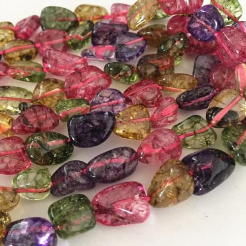 Multicolor simulated tourmaline irregular stone 12-16mm fashion crystal watermelon loose beads jewelry making 15 inch MY3301