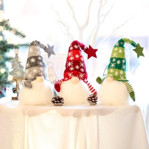 Christmas decorate props Glowing gnome faceless doll stuffed figure and childrens gifts house party supplies decoration