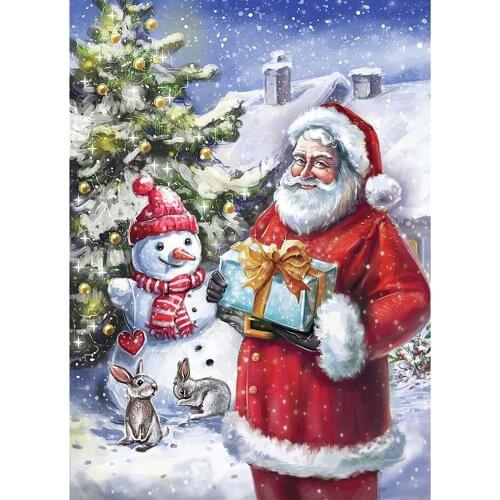 Christmas Santa Claus Snowman 14CT Cross-Stitch DIY Embroidery Kit Knitting Handmade Handicraft Painting Design Sales Room Decor