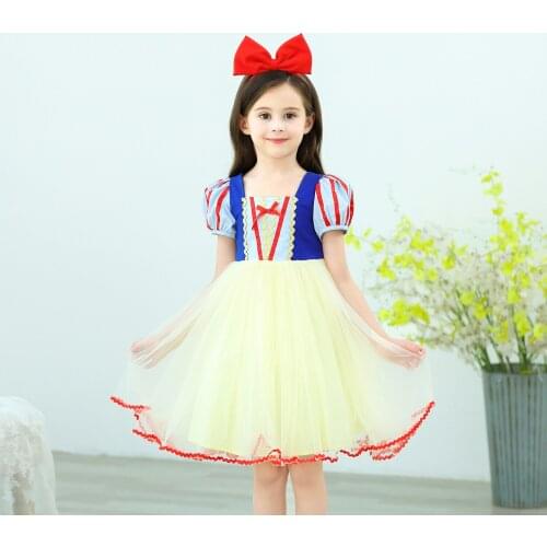 With hairdress summer princess dress snow girl fantasy girl Halloween costume for children toddler girl christmas 3-8s clothes