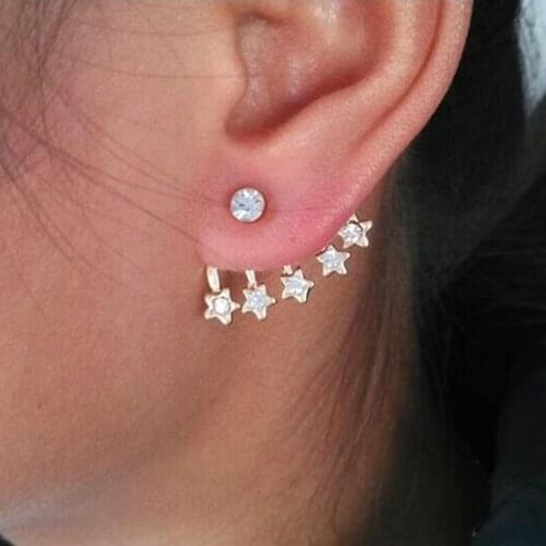 Crystals Stud Earrings Boucle d'oreille Femme 2017 fashion stars pierce earrings women Bijoux Jewelry Brincos Pendientes Mujer