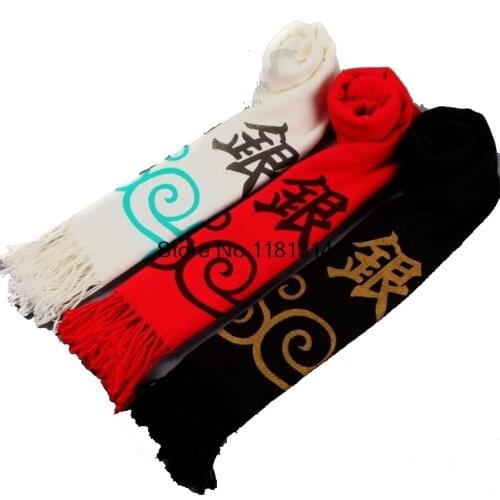Cosplay Accessories Inspired by Gintama Gintoki Sakata Anime Cosplay Accessories Scarf White / Black / Red Polyester / Wool Male