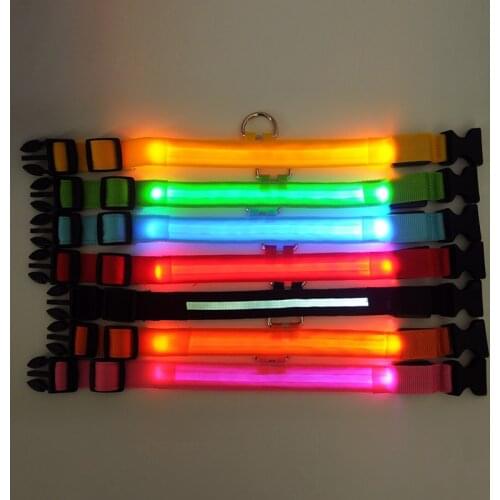 Neck Band for Dog Collar LED Shining In The Dark Adjustable Colorful Chargeable with USB AntiLost Avoid Decoration Pet Collar