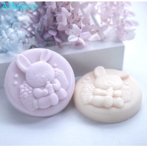 Easter Rabbit Silicone Soap Mold Clay Candle Molds Fondant Cake Decorating Tools 3D Craft Chocolate Candy Moulds