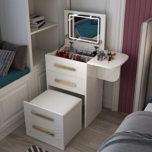 Modern Minimalist Dressing Table Makeup Table Nordic Storage Cabinet Integrated Clamshell Vanity Bedroom Furniture White Dresser