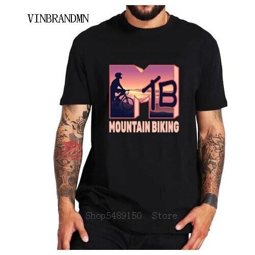 Sport Fun Tee Shirt MTB Cycle Logo Funny Mountain Biker Biking Men Cotton Short Sleeve Tshirt Popular Teenage Funky Bike T-Shirt