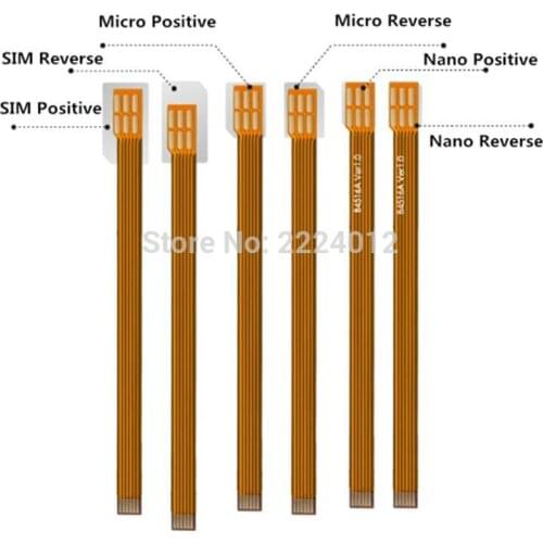SIM Card extension converter to 3FF micro 2FF standard 4FF Nano sim card Soft Flex FPC Cable Extender 126mm adapter converter