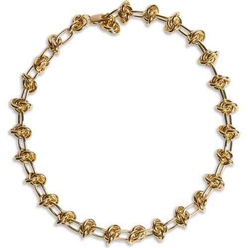 Boho 2020 chunky HYPSO Punky 24K gold plated stainless steel links chain Necklace women ожерелье jewelry 2020 femme bijoux
