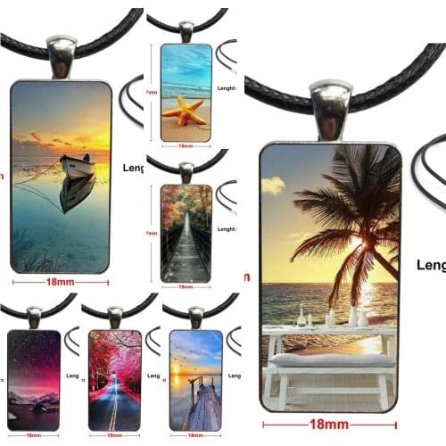 Natural Scenery Protective For Women Jewellery Brand Steel Color Jewelry Fashion Statement Necklace Glass Necklaces Pendants