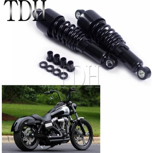 1 Pair Motorcycle Black 10.5" Adjustable Rear Suspension Shock Absorber For Harley Sportster Dyna Touring FLH FLT 1980-2017