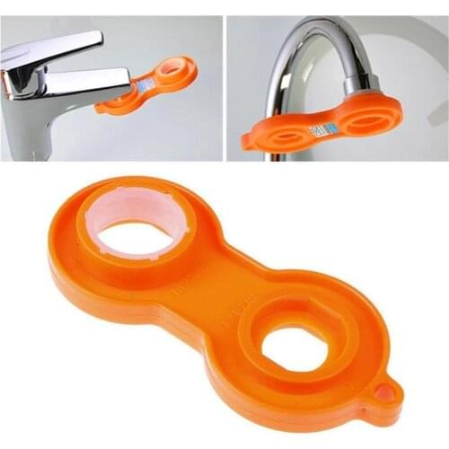 1Pc Water Outlet Universal Wrench Faucet Bubbler Wrench Disassembly Cleaning Tool Four Side Available Bubbler Yellow Blue Wrench