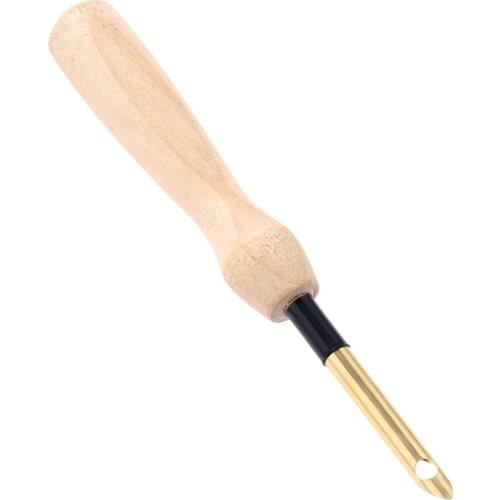 1Pc Knitting Embroidery Pen Punch Needle Threader Set DIY Wood Handle Sewing DIY Weaving Tool Sewing Accessories